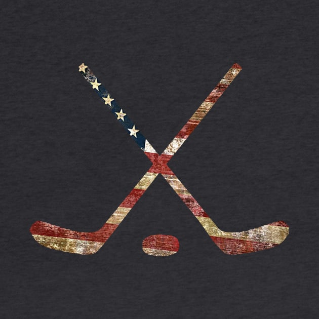 HOCKEY STICKS WITH AMERICAN FLAG by Cult Classics